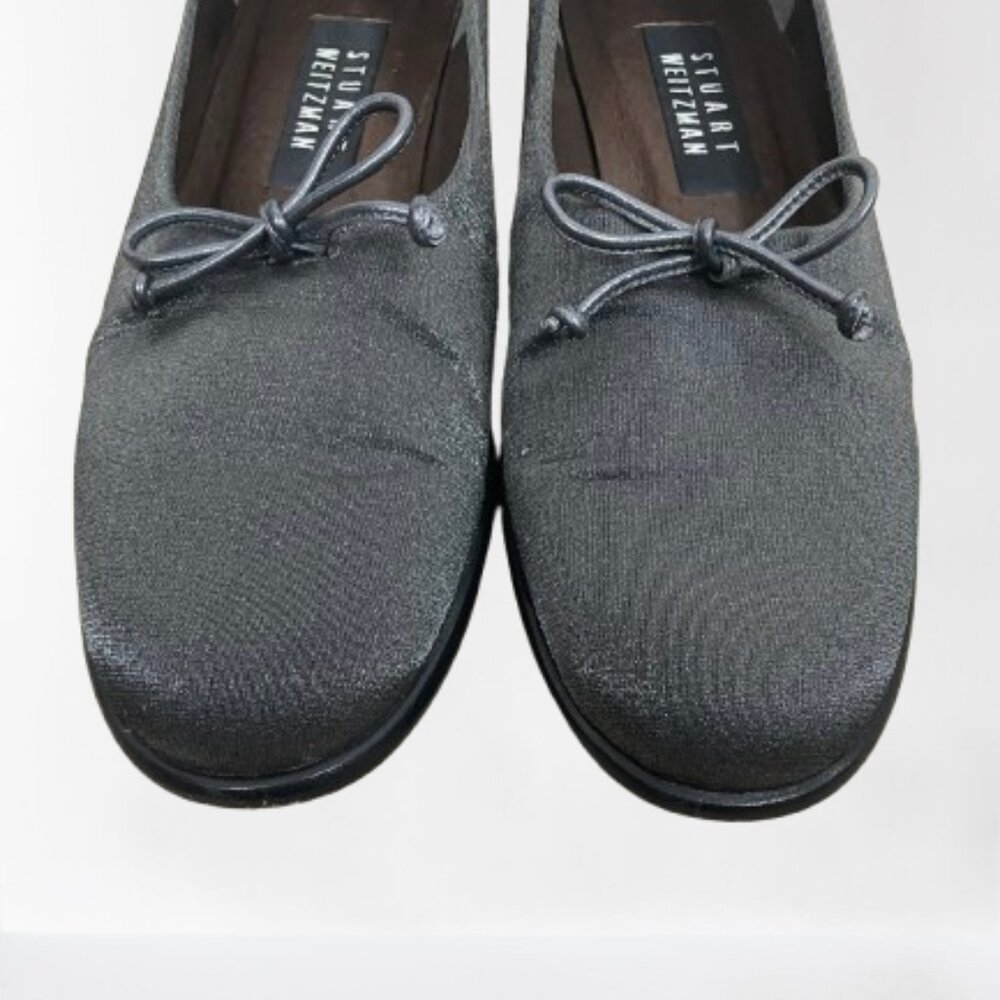 Stuart Weitzman Metallic Sleek Bow Ballerina Flats - image 5